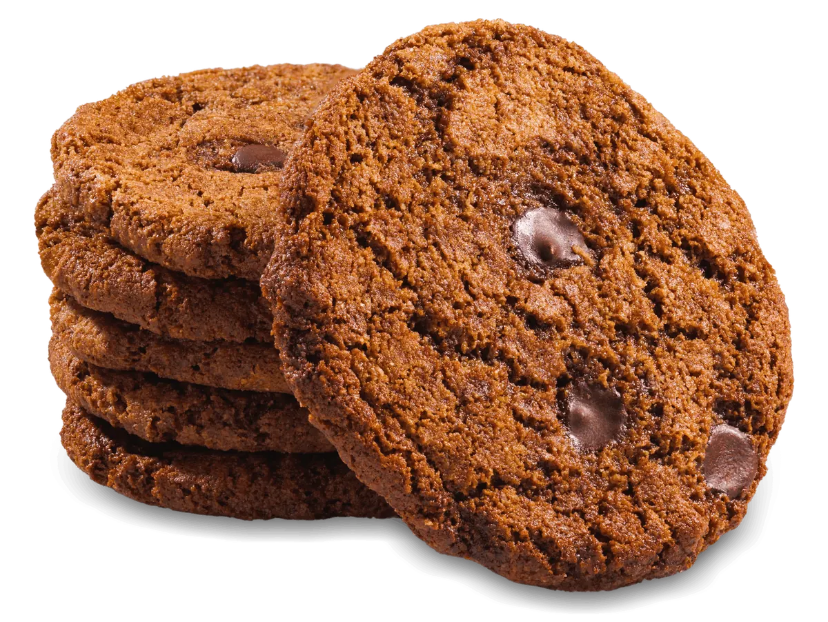 Close-up detail of Double Chocolate Cookies showing texture and craft