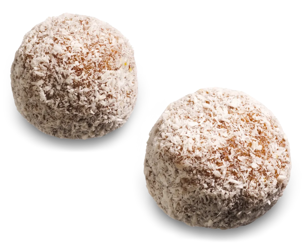 Date Cinnamon Balls coconut close-up