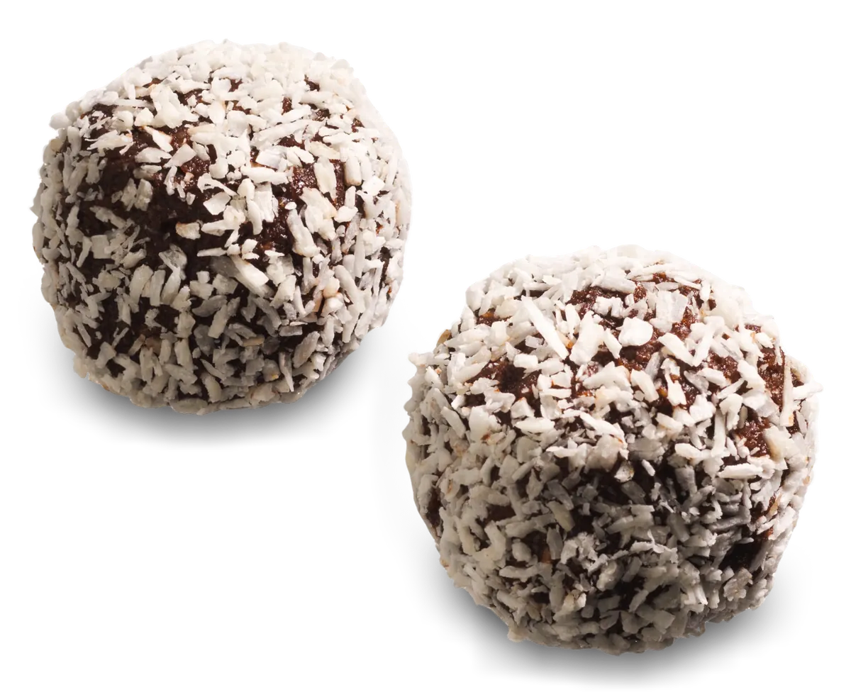 Date Rum Balls coconut close-up
